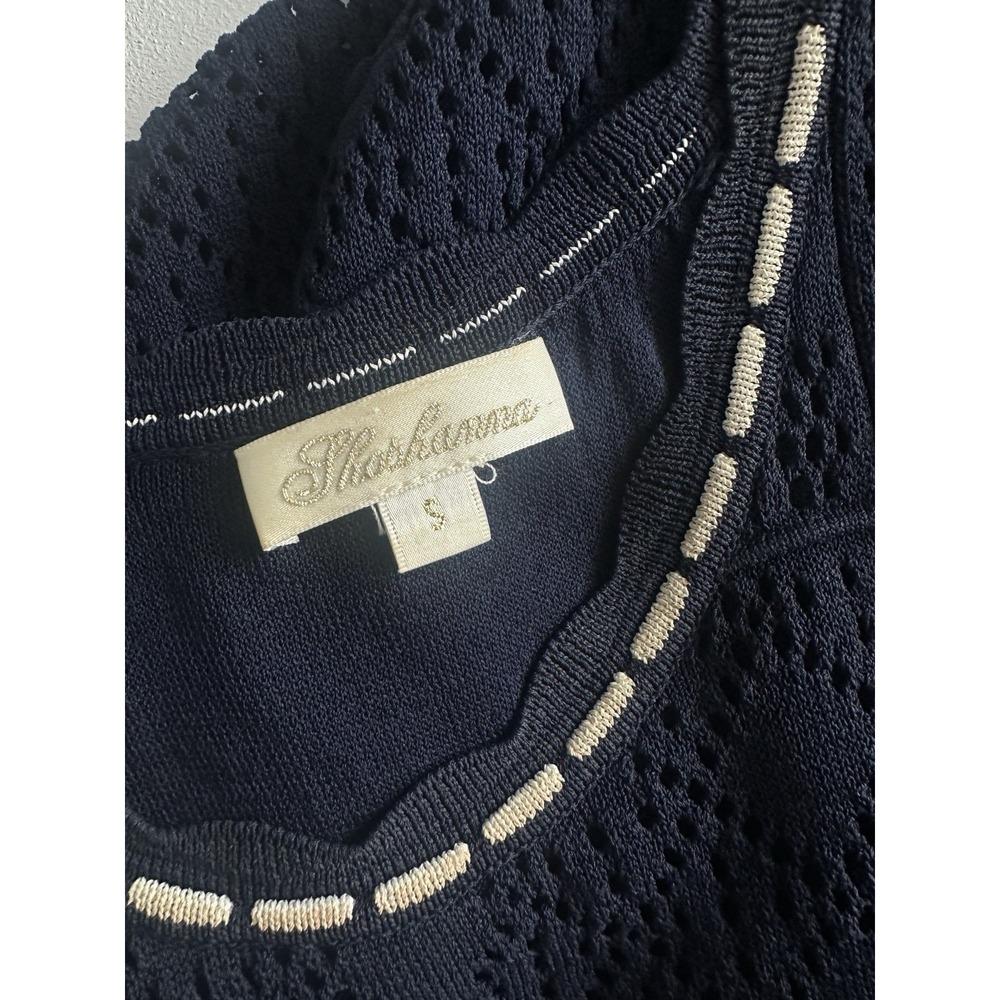 Shoshanna Textured Knit Sleeveless Navy Dress, Sz: S Nautical Vacay Cruise (b50) - Picture 4 of 4